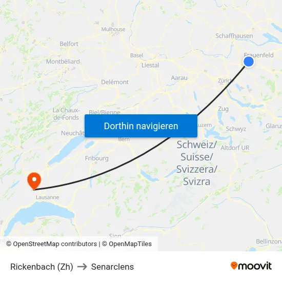Rickenbach (Zh) to Senarclens map