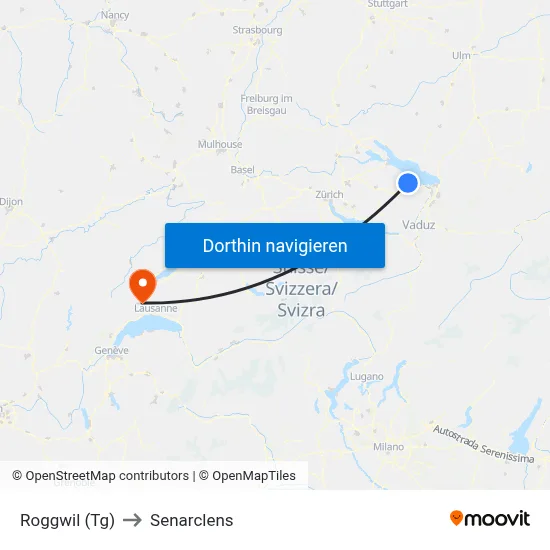 Roggwil (Tg) to Senarclens map