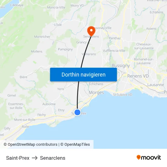 Saint-Prex to Senarclens map