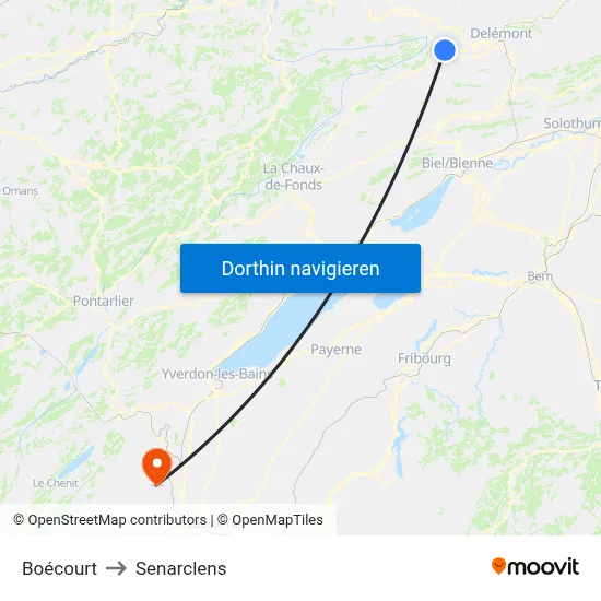 Boécourt to Senarclens map