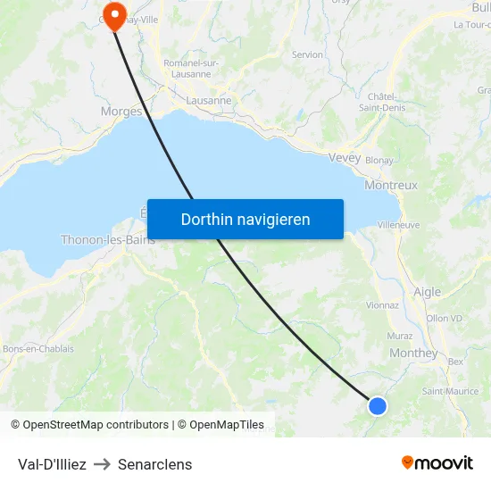 Val-D'Illiez to Senarclens map