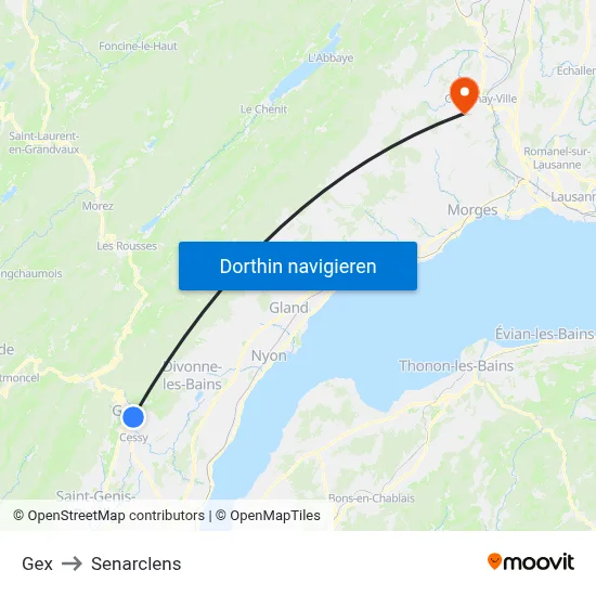 Gex to Senarclens map