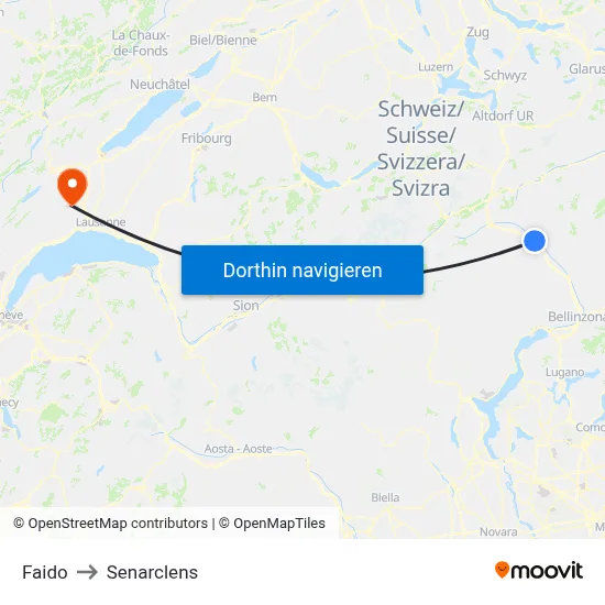 Faido to Senarclens map