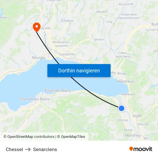 Chessel to Senarclens map