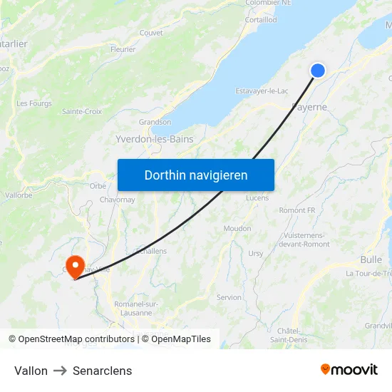 Vallon to Senarclens map