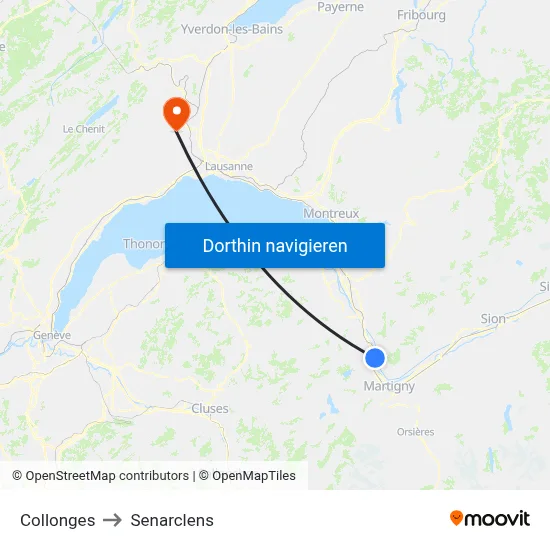 Collonges to Senarclens map