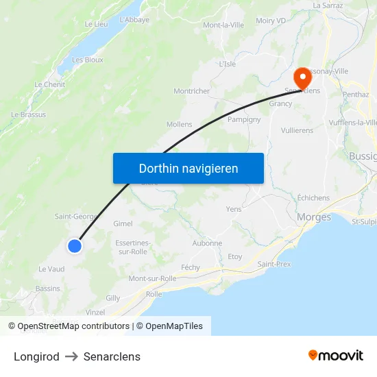 Longirod to Senarclens map