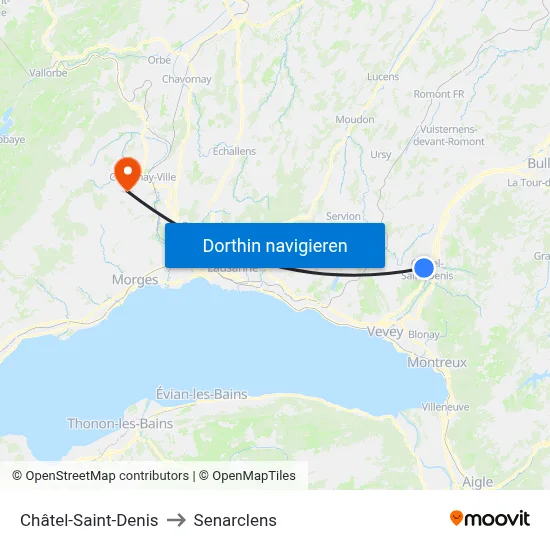 Châtel-Saint-Denis to Senarclens map