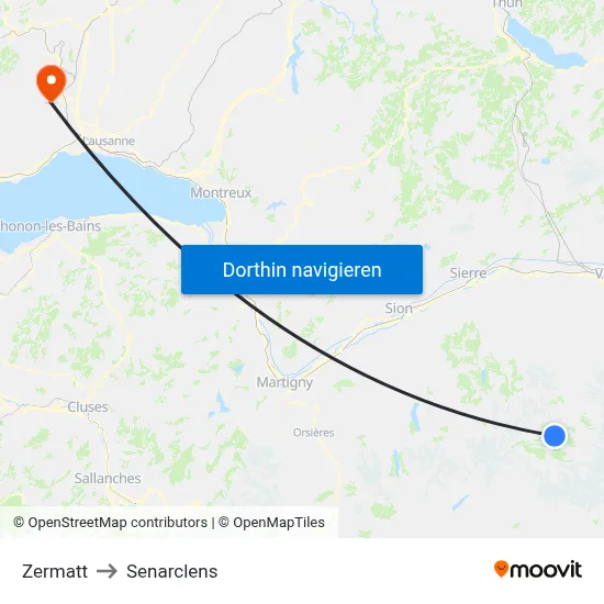 Zermatt to Senarclens map