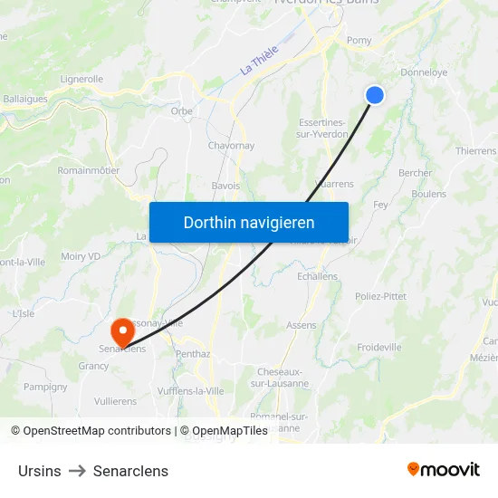 Ursins to Senarclens map