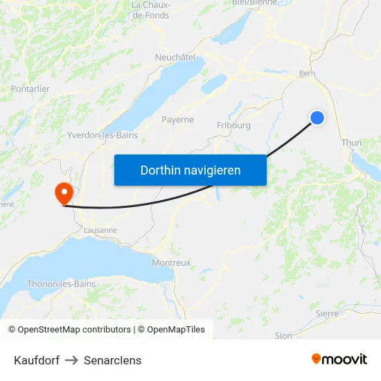 Kaufdorf to Senarclens map