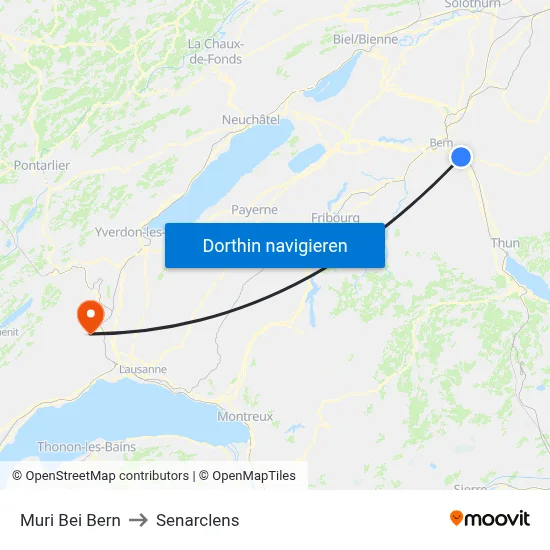 Muri Bei Bern to Senarclens map