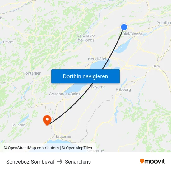 Sonceboz-Sombeval to Senarclens map
