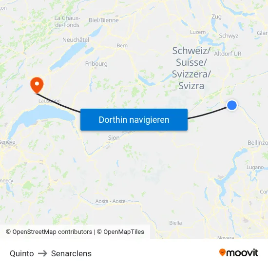 Quinto to Senarclens map