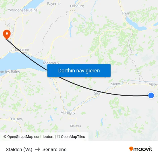 Stalden (Vs) to Senarclens map
