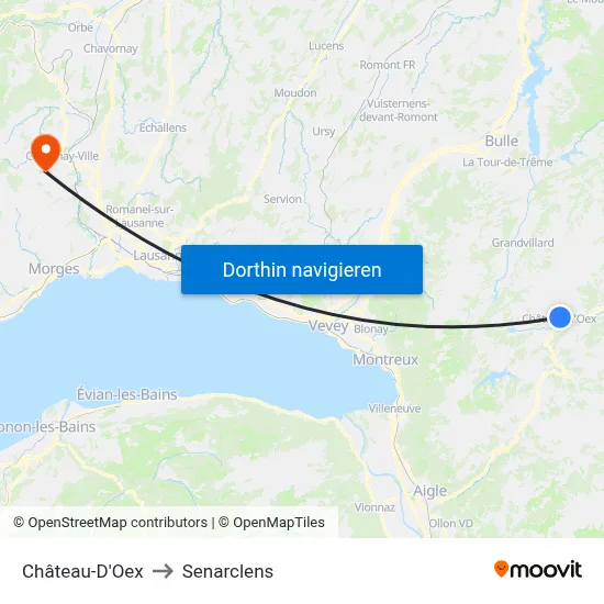 Château-D'Oex to Senarclens map