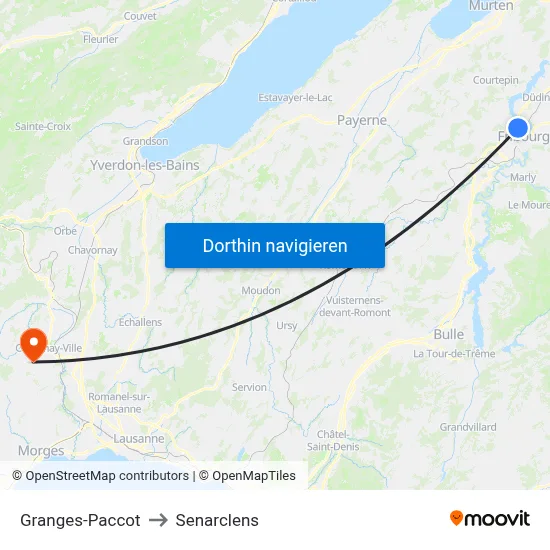 Granges-Paccot to Senarclens map