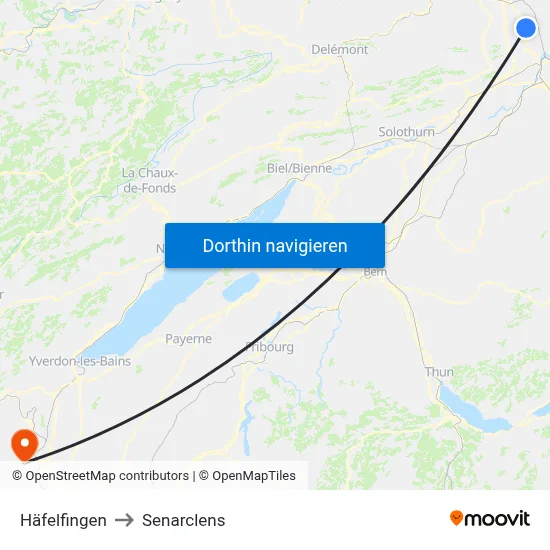 Häfelfingen to Senarclens map