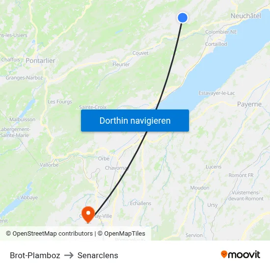 Brot-Plamboz to Senarclens map