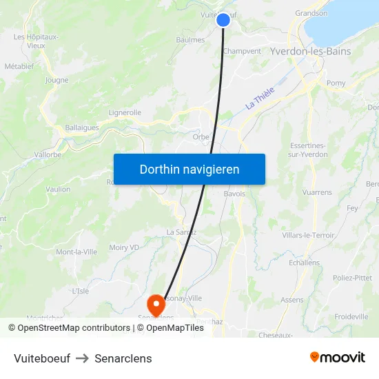 Vuiteboeuf to Senarclens map