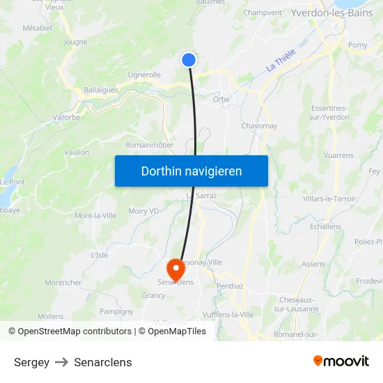 Sergey to Senarclens map