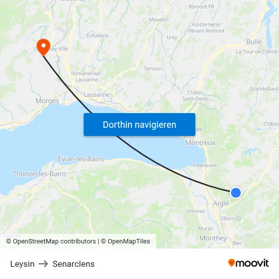 Leysin to Senarclens map