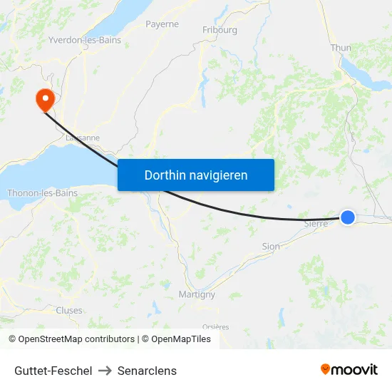 Guttet-Feschel to Senarclens map