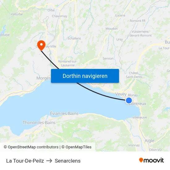 La Tour-De-Peilz to Senarclens map