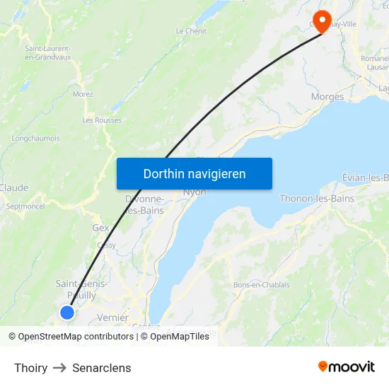 Thoiry to Senarclens map