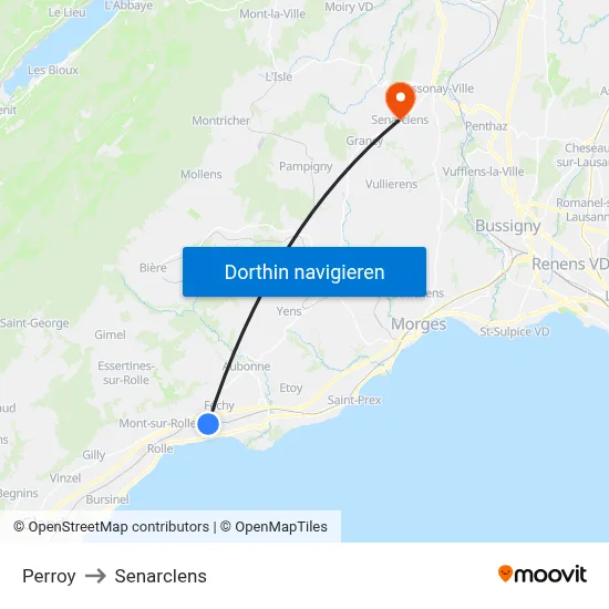 Perroy to Senarclens map