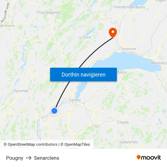Pougny to Senarclens map