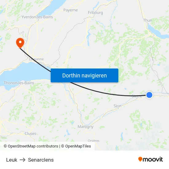 Leuk to Senarclens map