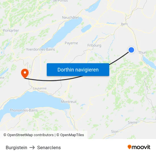 Burgistein to Senarclens map