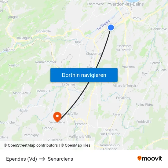 Ependes (Vd) to Senarclens map