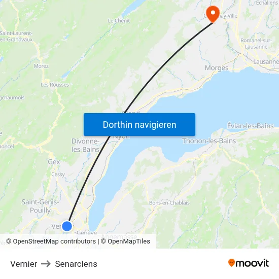 Vernier to Senarclens map