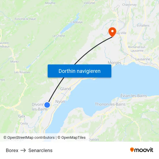 Borex to Senarclens map
