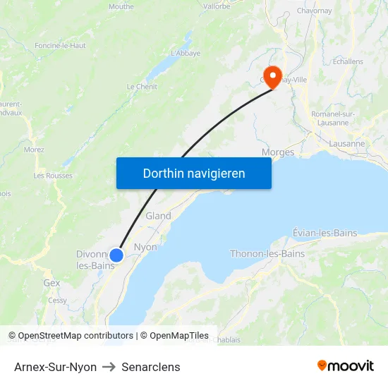 Arnex-Sur-Nyon to Senarclens map