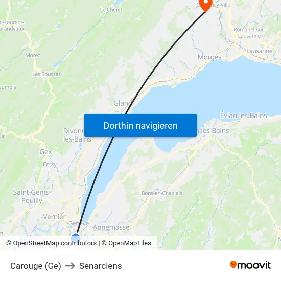 Carouge (Ge) to Senarclens map