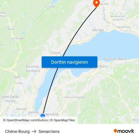 Chêne-Bourg to Senarclens map