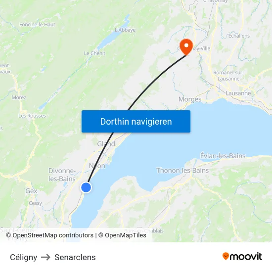 Céligny to Senarclens map