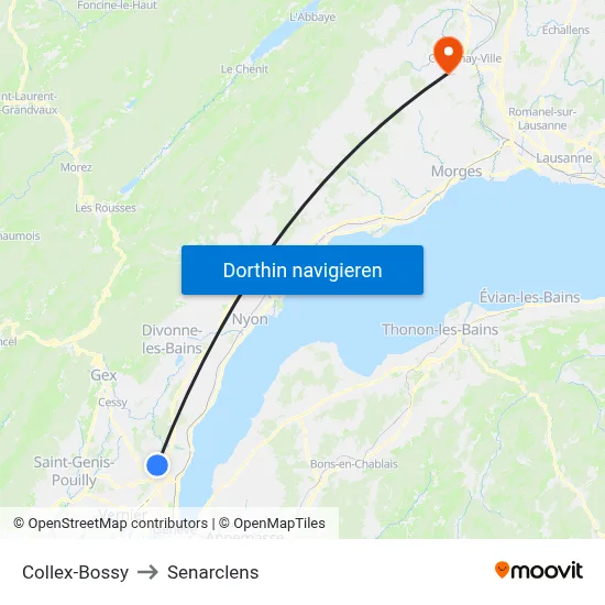 Collex-Bossy to Senarclens map