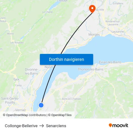 Collonge-Bellerive to Senarclens map