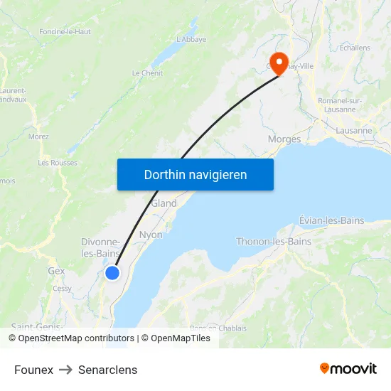 Founex to Senarclens map