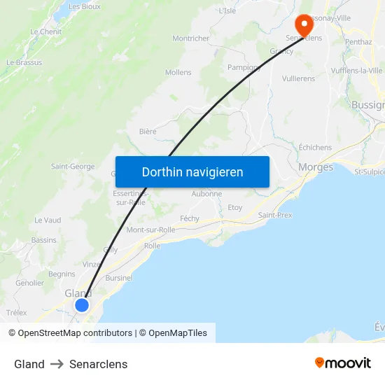 Gland to Senarclens map