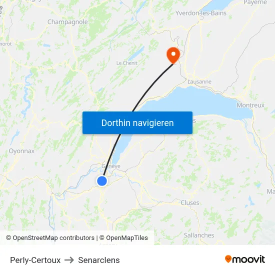 Perly-Certoux to Senarclens map