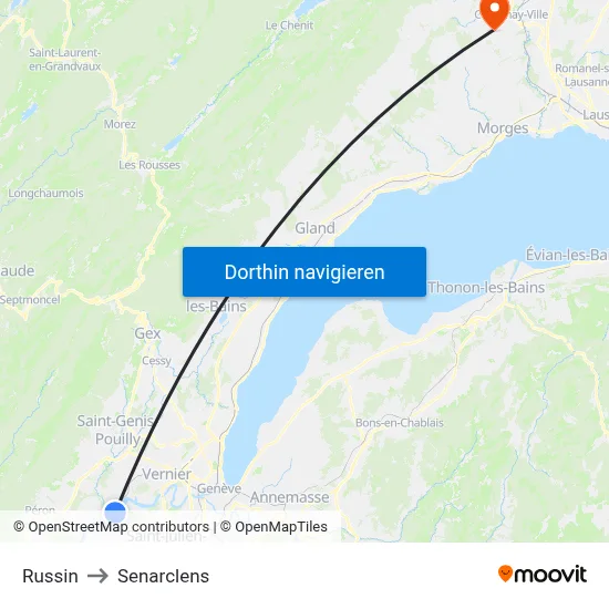 Russin to Senarclens map
