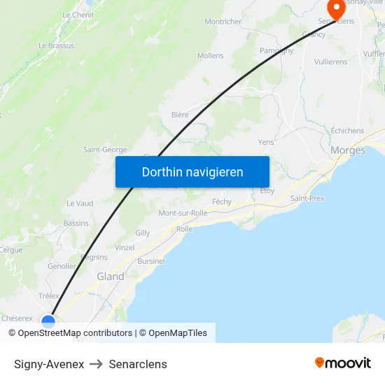 Signy-Avenex to Senarclens map