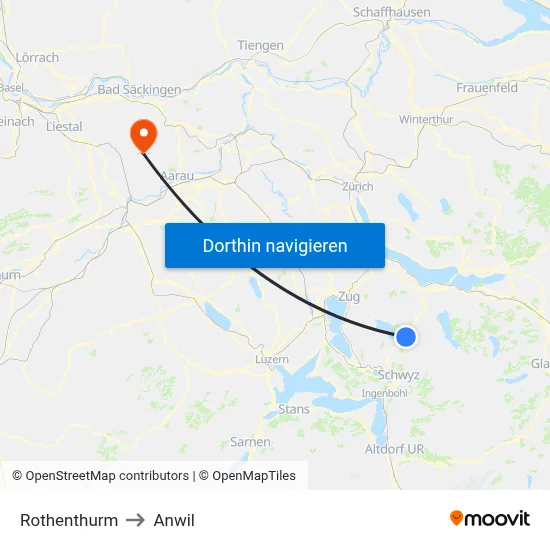 Rothenthurm to Anwil map