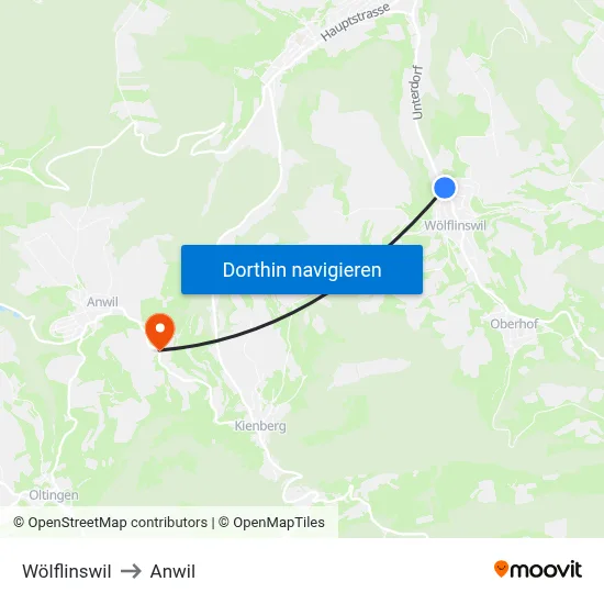 Wölflinswil to Anwil map