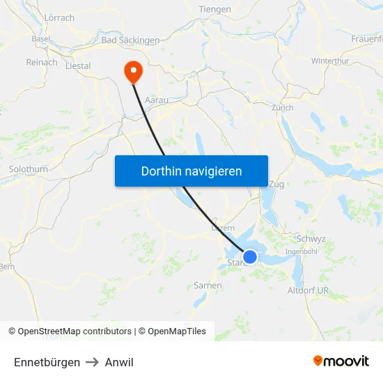 Ennetbürgen to Anwil map